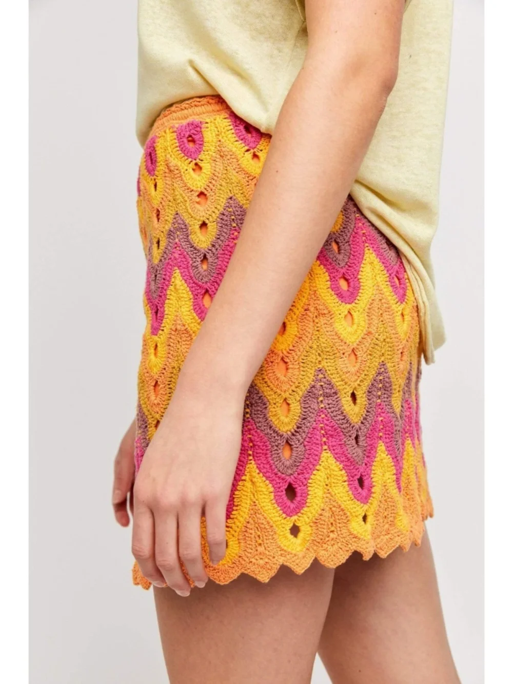 NEW Free People Heat of the Moment Crochet Skirt Almost Famous XS